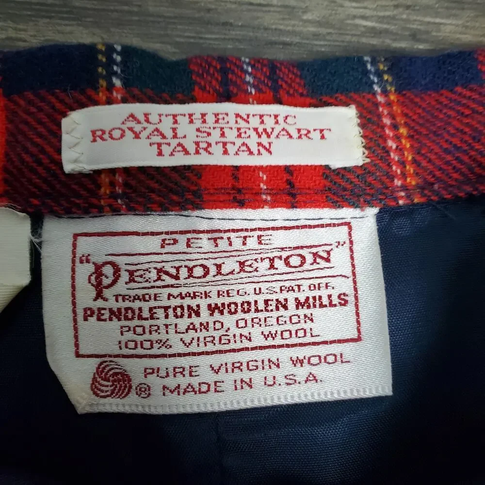 Vintage Pendleton Royal Stewart Plaid Wool Skirt 6 Red Tartan Classic Academia